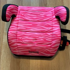 Pink zebra booster seat